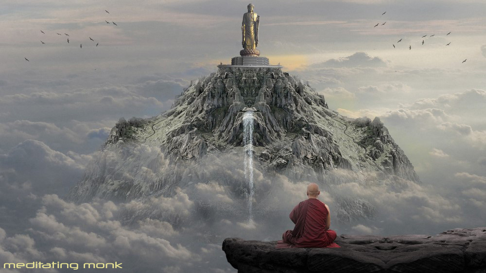 meditating monk